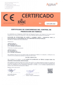 Marcado CE norma 1090 Certificado Control Produccion en Fabrica